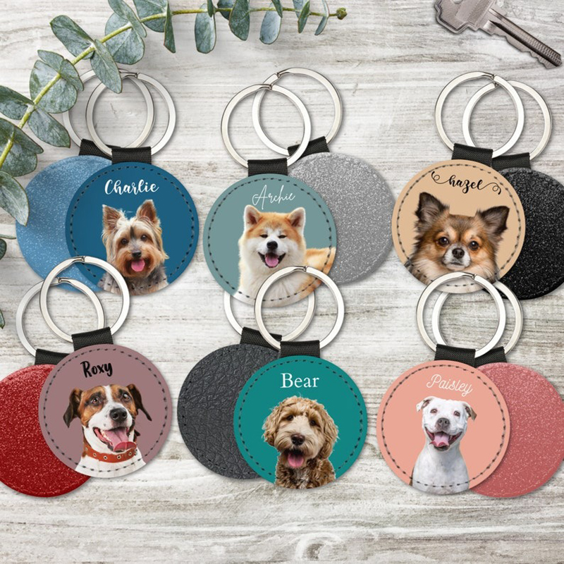 Photography Style - Custom Pet Photo Keychain Personalized Dog