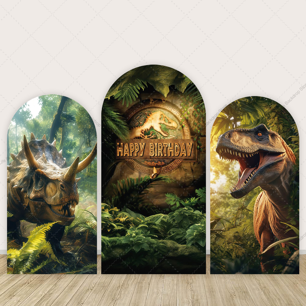 Photography History - Dinosaur World Theme Arch Backdrop Cover