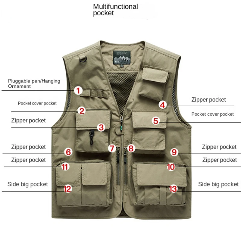 Photography Jacket - Multi Pocket Fishing Vests Quick Breathable