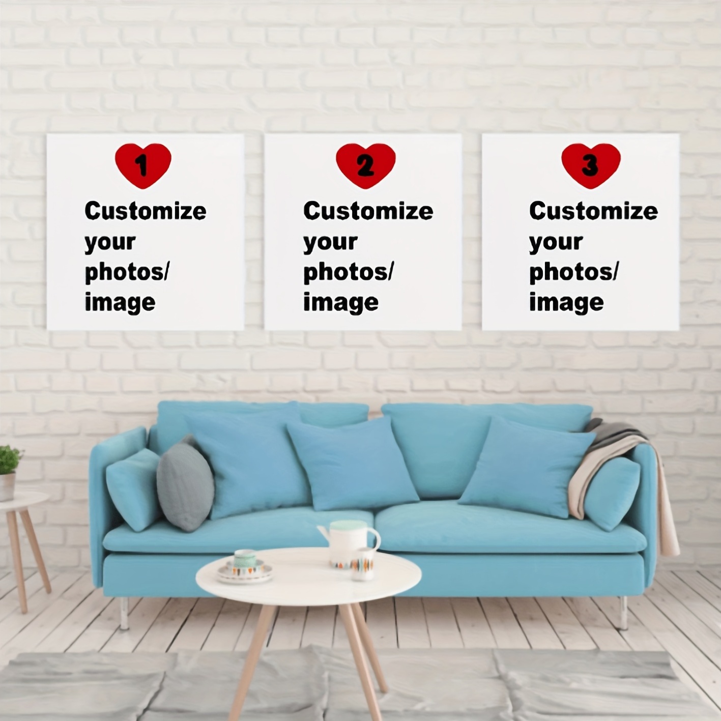 Photography Style - 3pcs/set Custom Square Canvas Poster Personalized