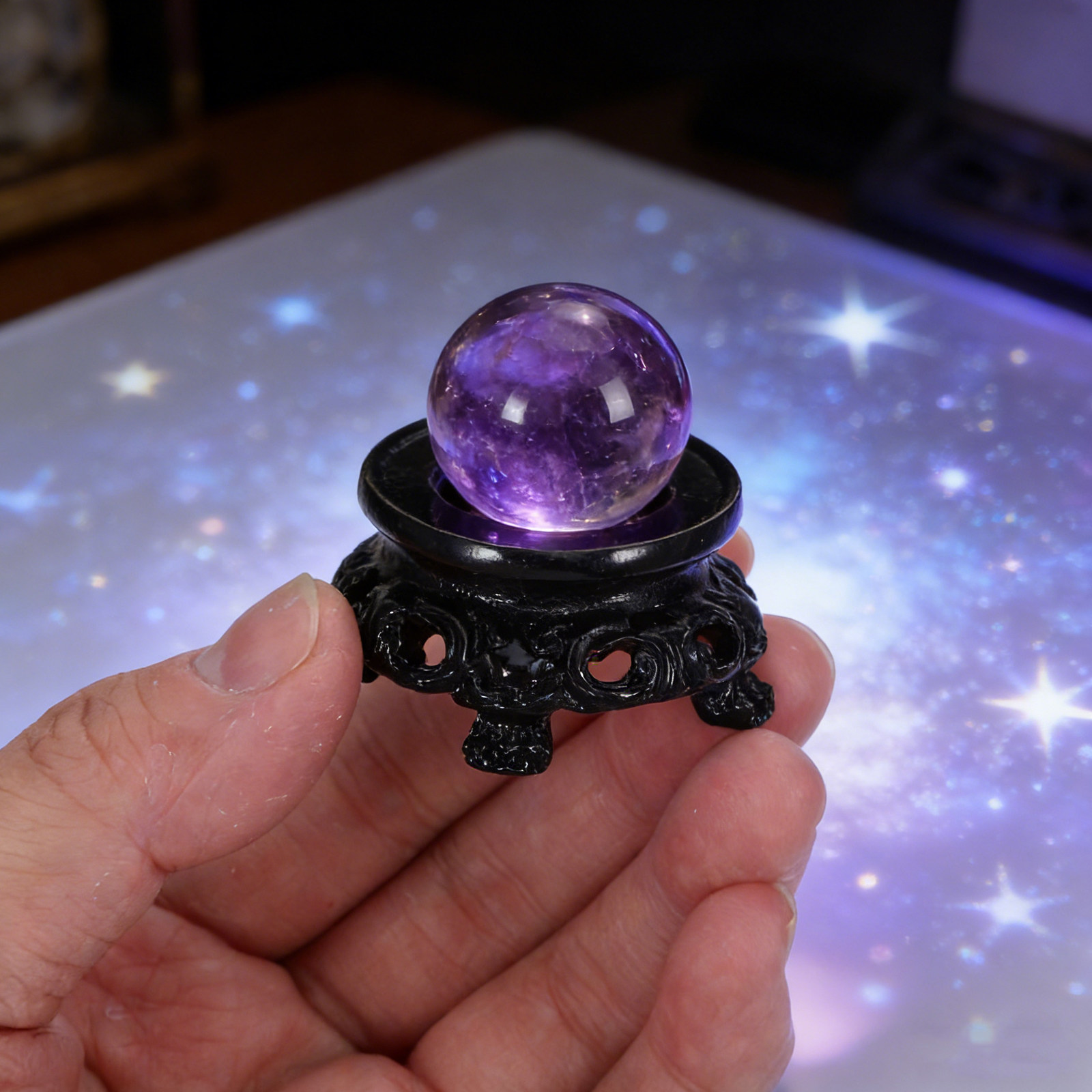 Wooden Crystal Sphere Holder E - Photography Zen のレビューと価格