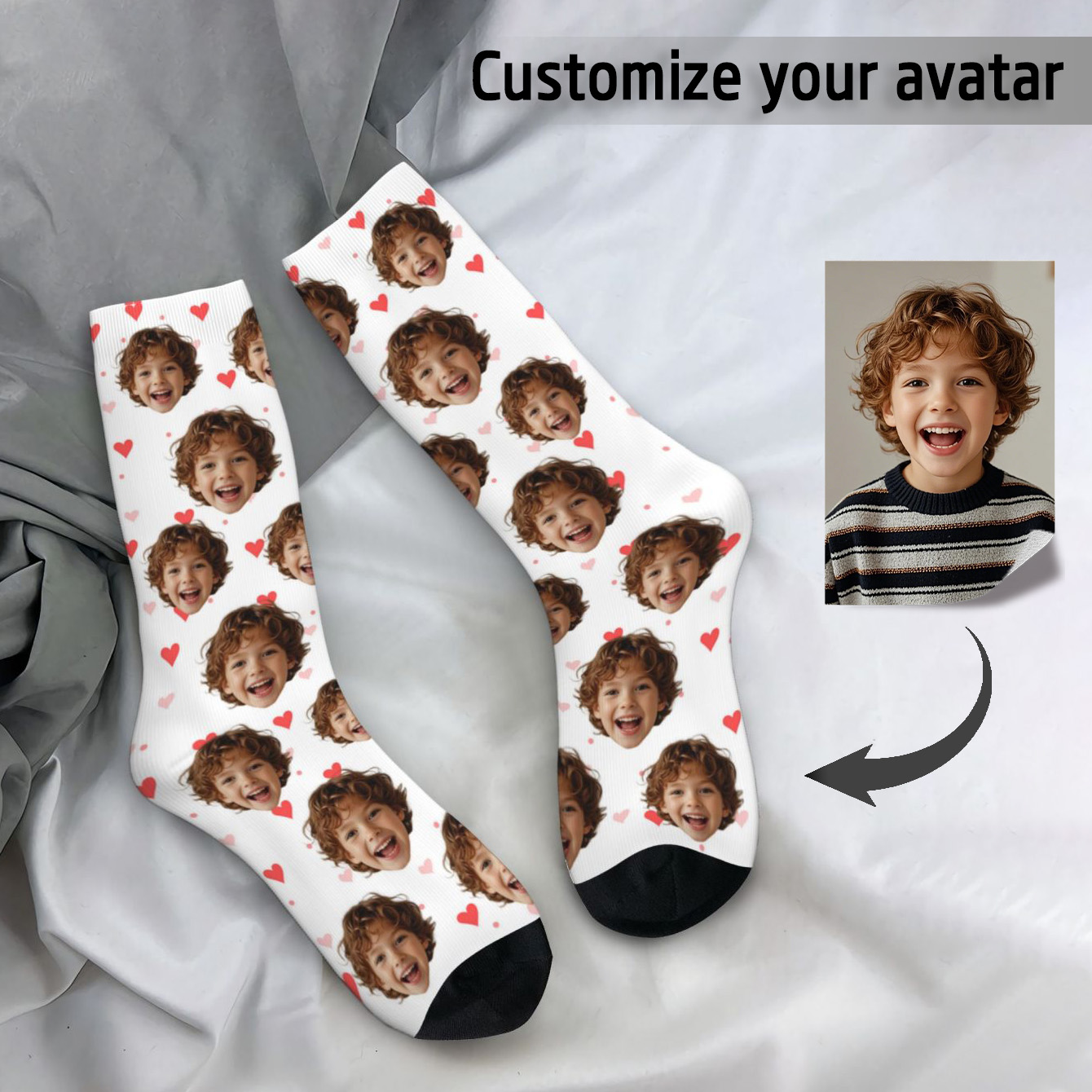 Customized face-shaped socks   - Photography Style のレビューと価格