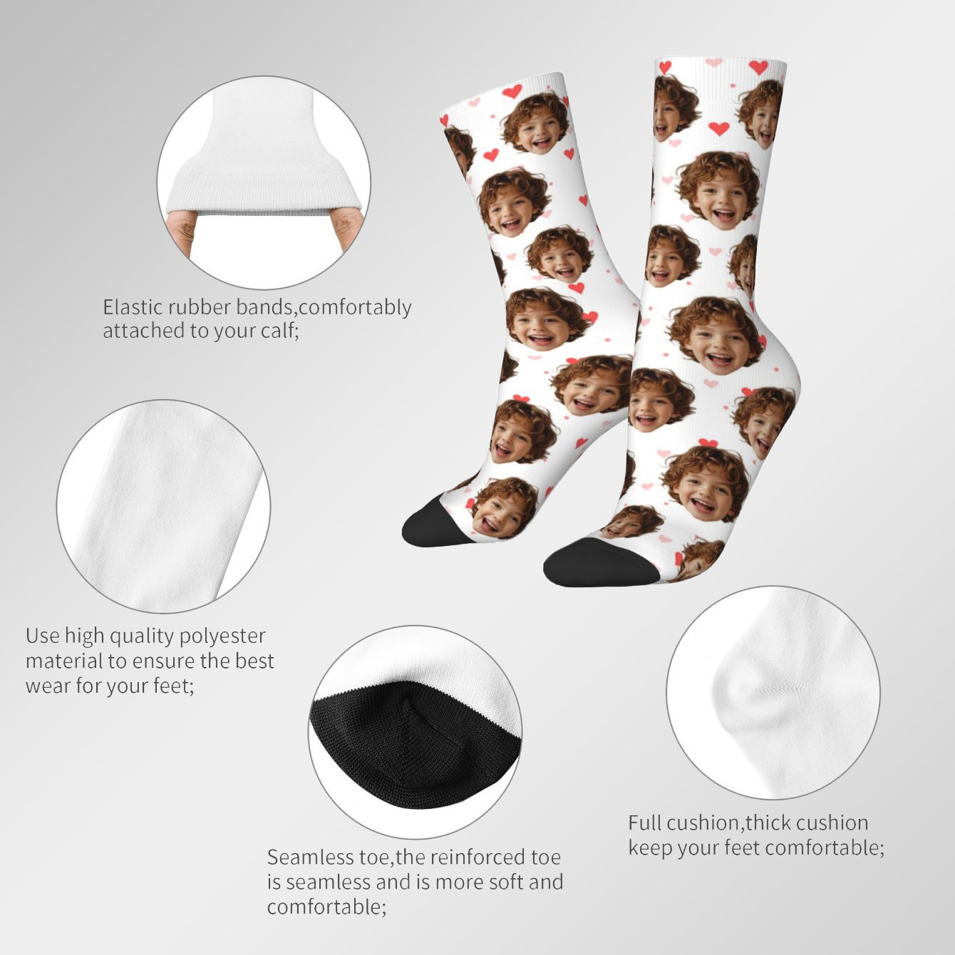 Customized face-shaped socks   - Photography Style のレビューと価格