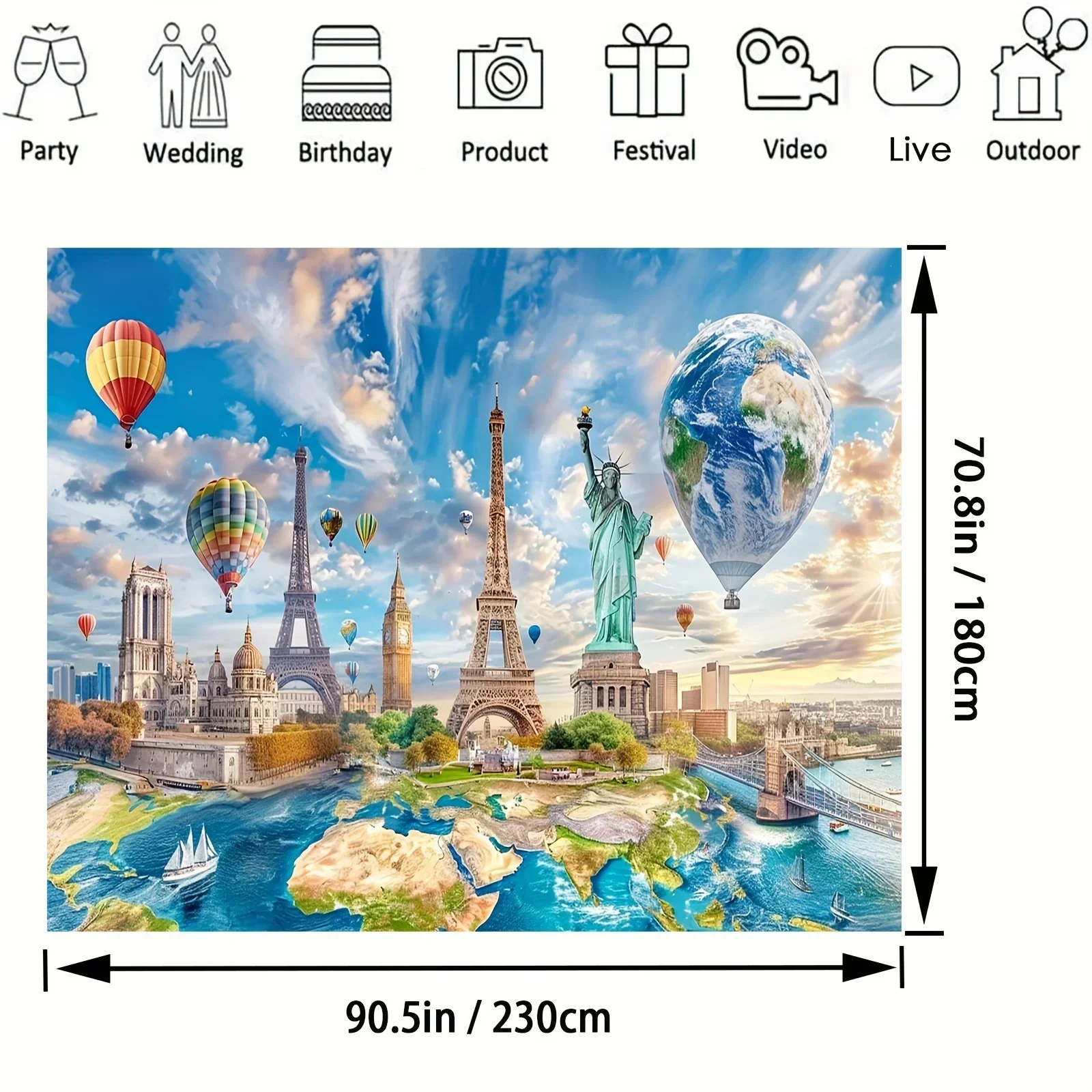 1pc Global Travel Photo Backgr - Photography History のレビューと価格