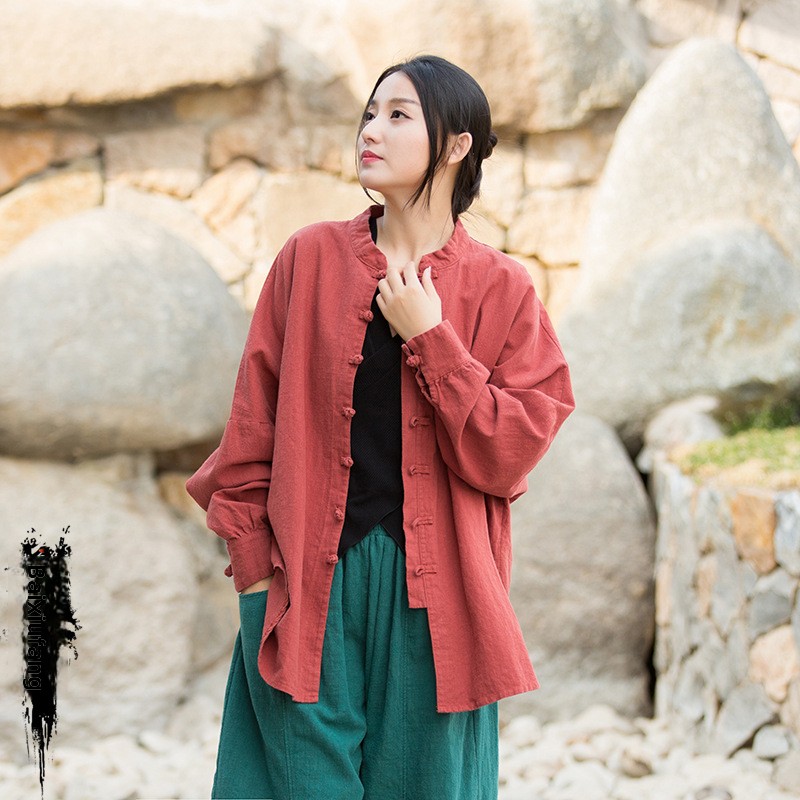 Autumn Winter Cotton Linen Wom - Photography Jacket のレビューと価格