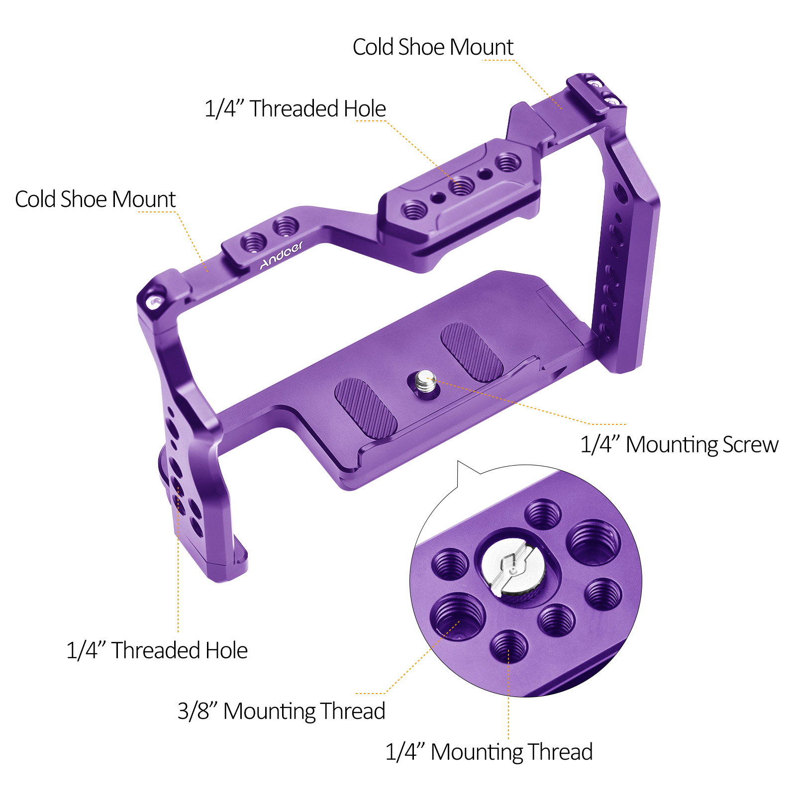 Andoer Camera Cage Aluminum Al - Camera Cage Baseplate のレビューと価格