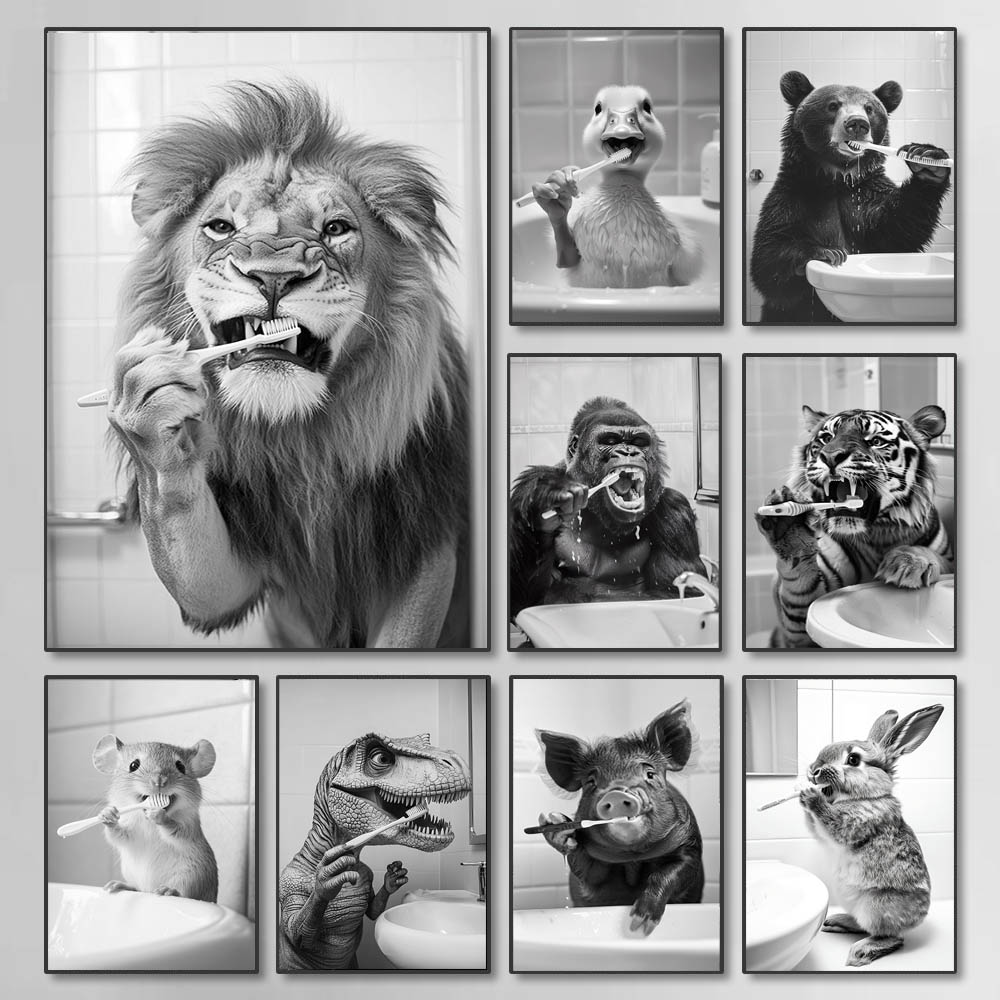 Black White Funny Bathroom Bru - Photography Techniques のレビューと価格