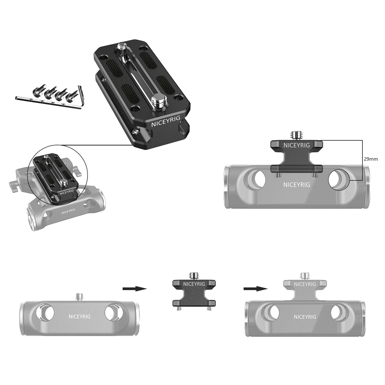 NICEYRIG Camera Baseplate with - Camera Cage Baseplate のレビューと価格