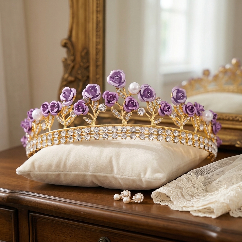 Baroque Ceramic Bridal Crown R - Photography Style のレビューと価格