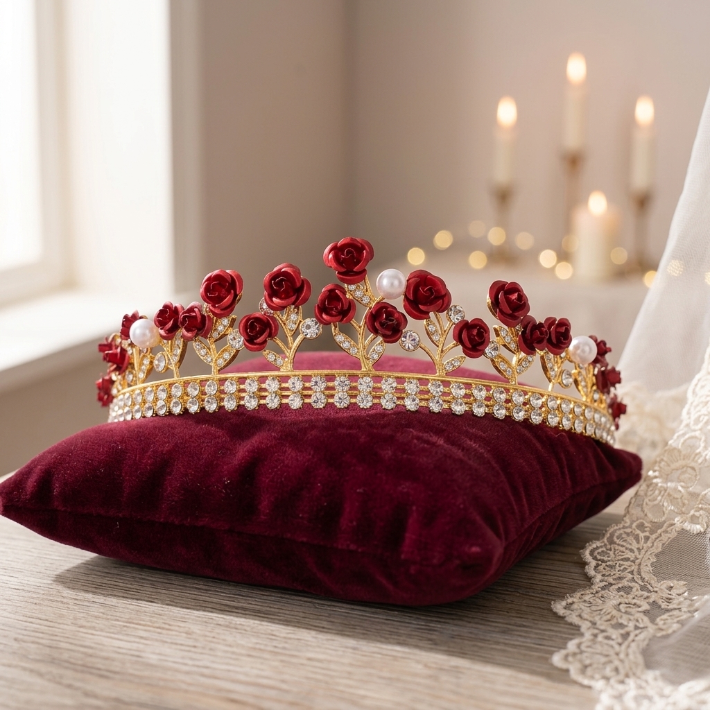 Baroque Ceramic Bridal Crown R - Photography Style のレビューと価格