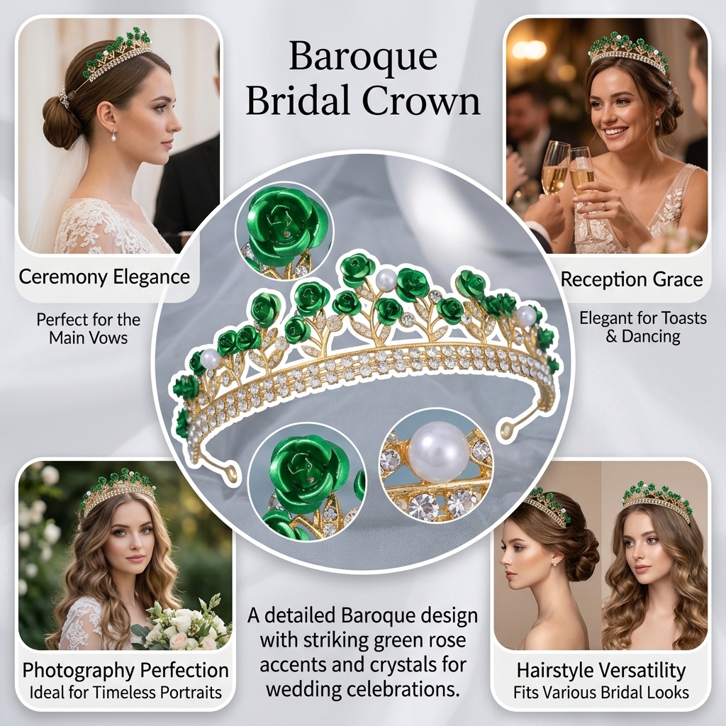 Baroque Ceramic Bridal Crown R - Photography Style のレビューと価格